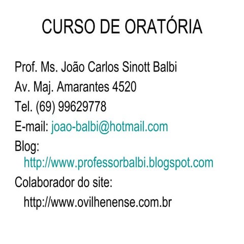 Curso de Oratória-SENAC