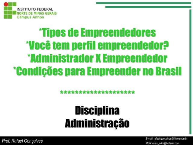 Aula Tipos de Empreendedores