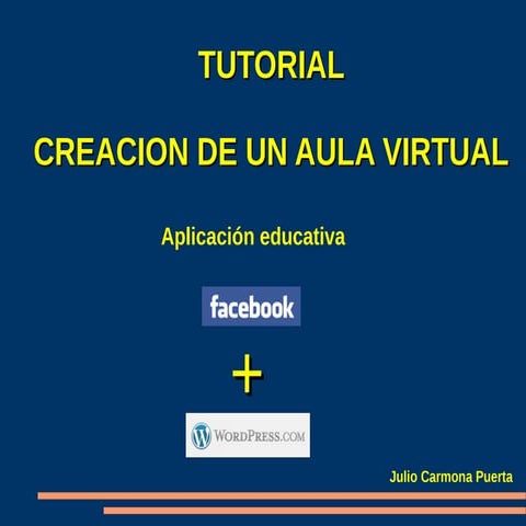 Aula virtual con facebook y wordpress