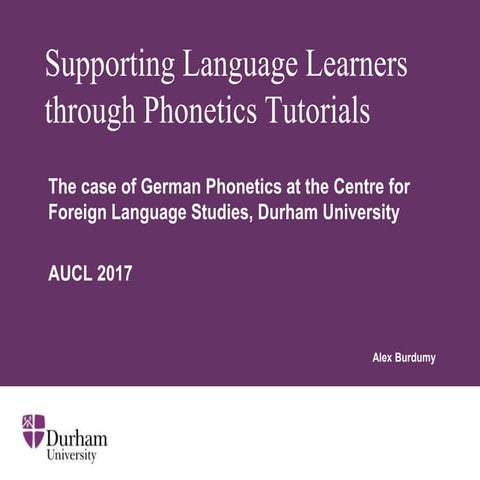 Supporting Language Learners through Phonetics Tutorials