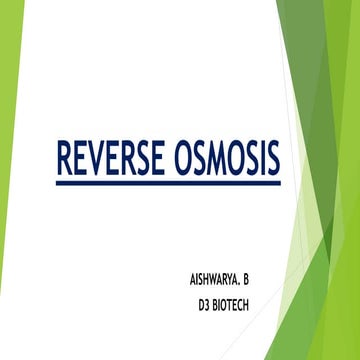 Reverse osmosis