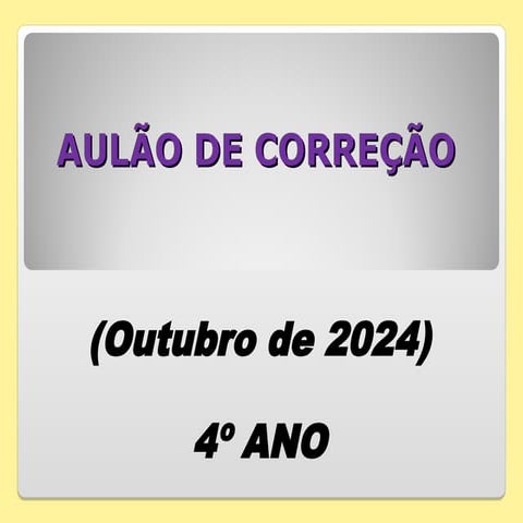 Aulão de correção - Avaliação de Português e Matemática