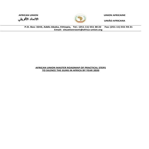 AU Master Roadmap for  Silencing the Guns