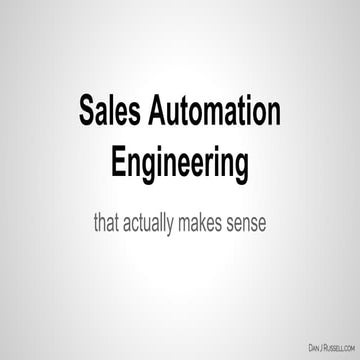 Sales Automation Engineering