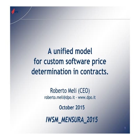 A unified model for custom software price determination in contracts   robert...