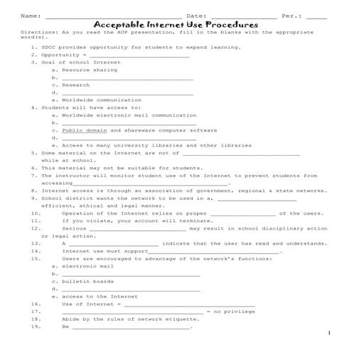 Aup study guide for ppt  pdf