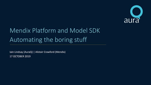Mendix Maker Meetup - London (2019-10-17)