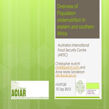 Chris Auricht - overview of population undernutrition