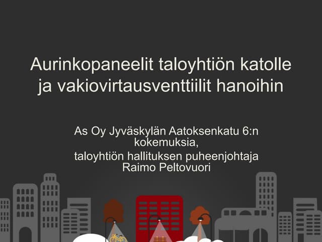 Aurinkopaneelit taloyhtiön katolle ...