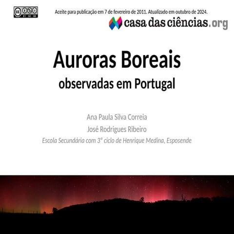 Recurso: Auroras boreais observadas em Portugal