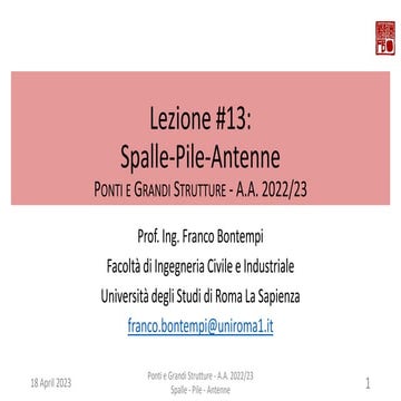 Gestione di Ponti e Grandi Strutture: Spalle - Pile - Antenne