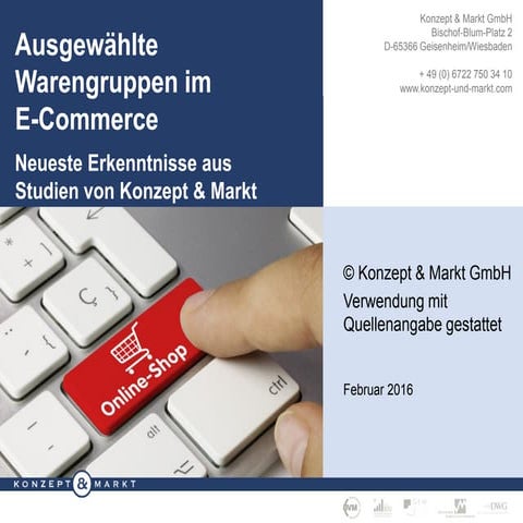 Ausgewählte warengruppen im e commerce 2016