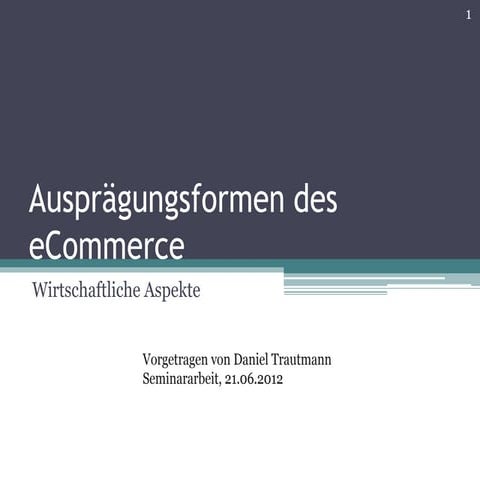 Ausprägungsformen des e-Commerce