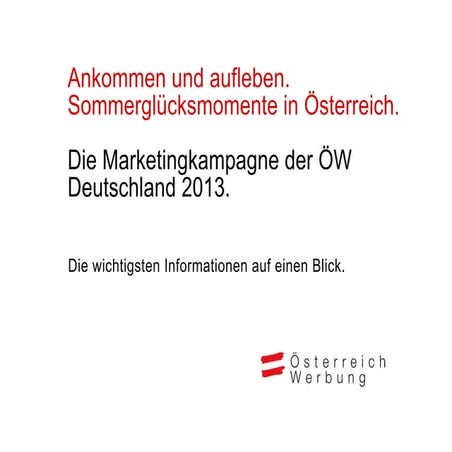 ÖW Marketingkampagne 2013 Deutschland