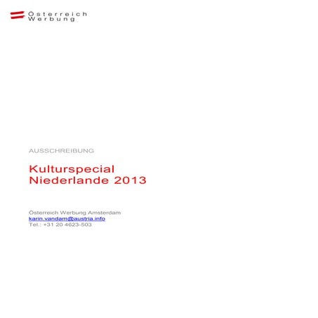 Ausschreibung kulturspecial 2013