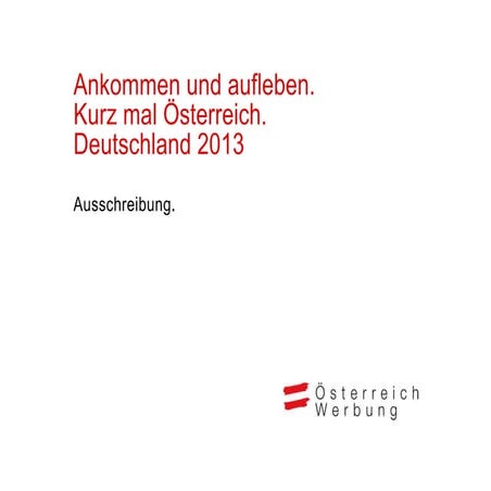 Ausschreibung kurzreisekampagne d2013