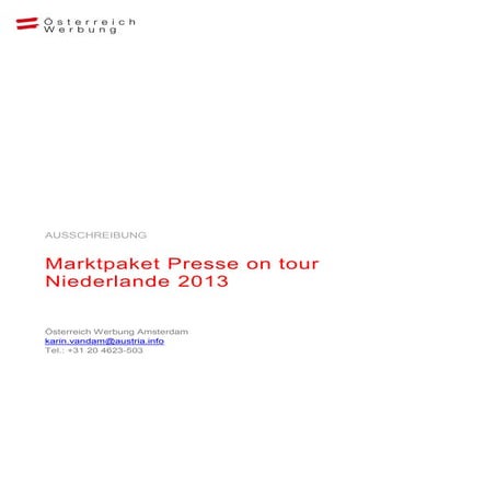 Ausschreibung presse on tour 2013