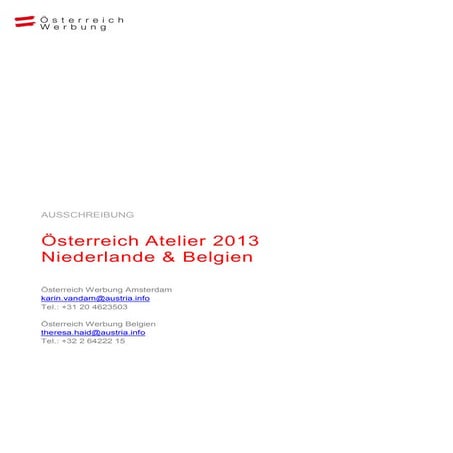 Ausschreibung österreich atelier be nl