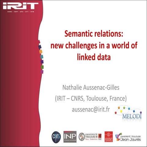 Semantic relations: new (terminological) challenges in a world of Linked Data