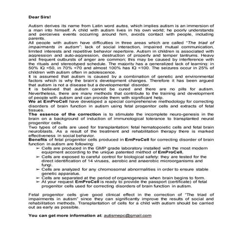 Autism, types, and treatment. A case study on autism | PDF