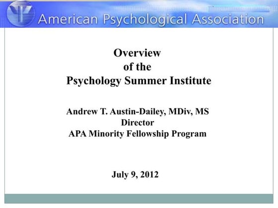 Minority Fellowship Program presentations
