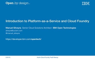 Introduction to Platform-as-a-Service and Cloud Foundry