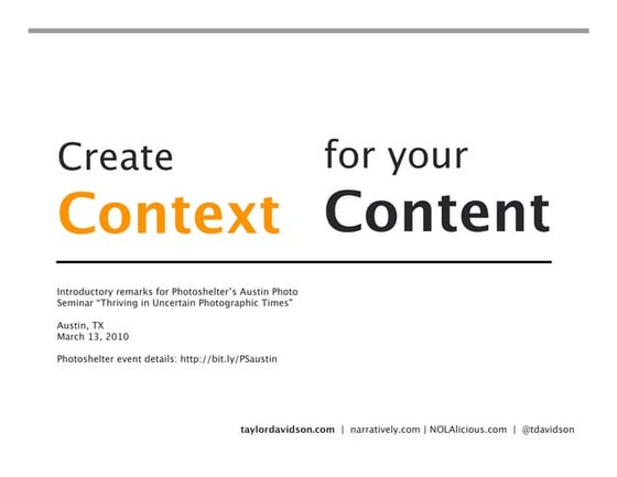 Creating Context for your Content