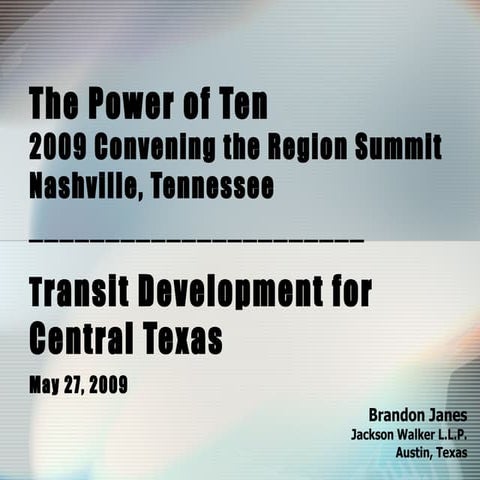 Transit Development for Central Texas