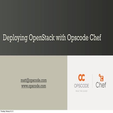 Austin OpenStack Meetup: Chef and OpenStack