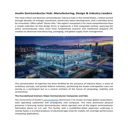 Austin Semiconductor Hub Manufacturing, Design & Industry Leaders.pdf
