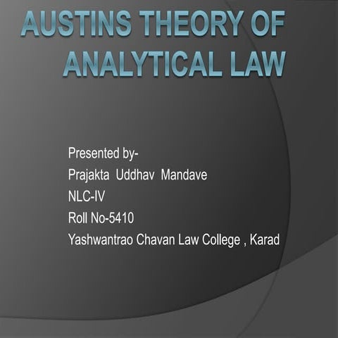 Austin's theory of analytical law | PPTX