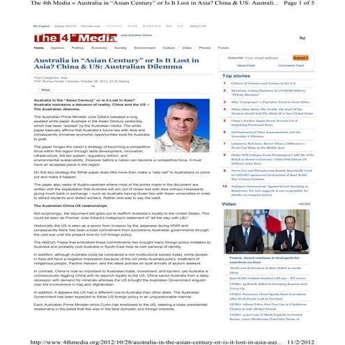 Australia in “Asian Century” or Is It Lost in