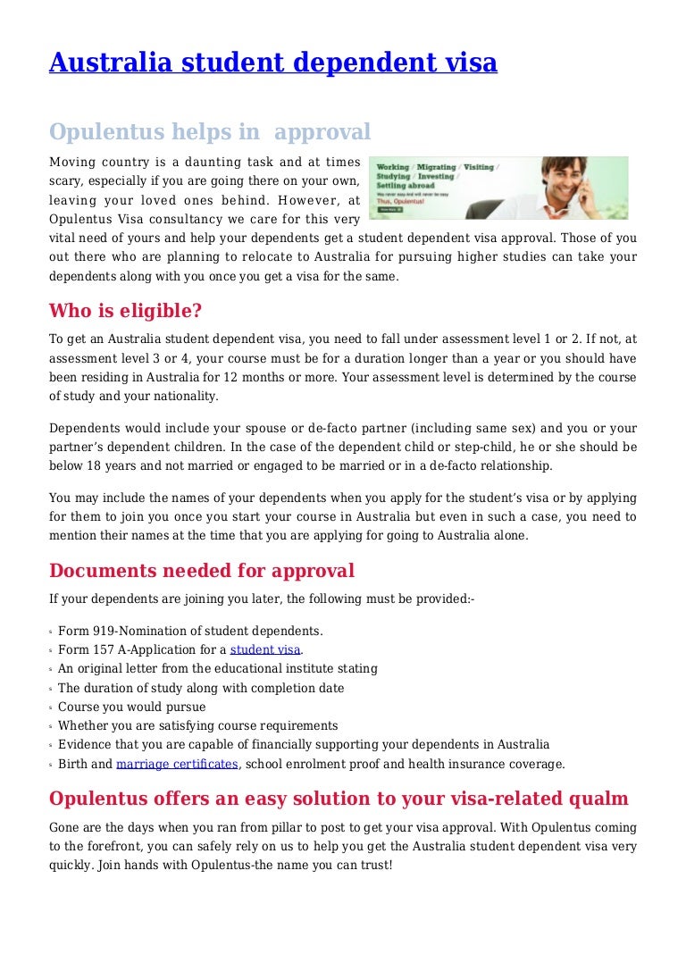 Australia Student Dependent Visa