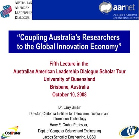 Coupling Australia’s Researchers to the Global Innovation Economy