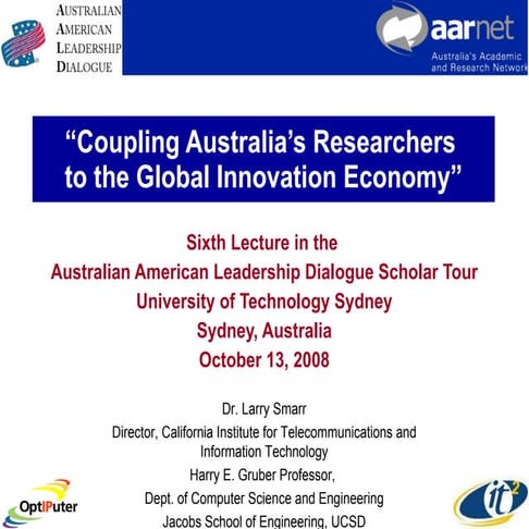 Coupling Australia’s Researchers to the Global Innovation Economy
