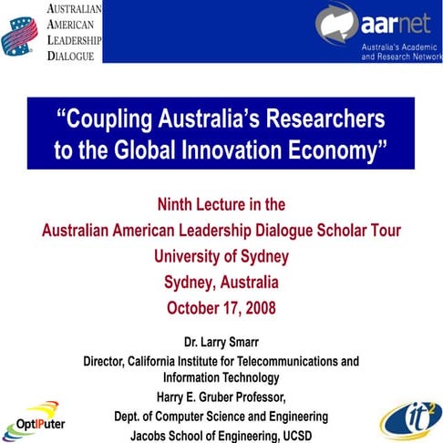 Coupling Australia’s Researchers to the Global Innovation Economy