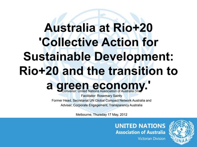 Rosemary Sainty - Australia at Rio+20 Seminar - Presentation