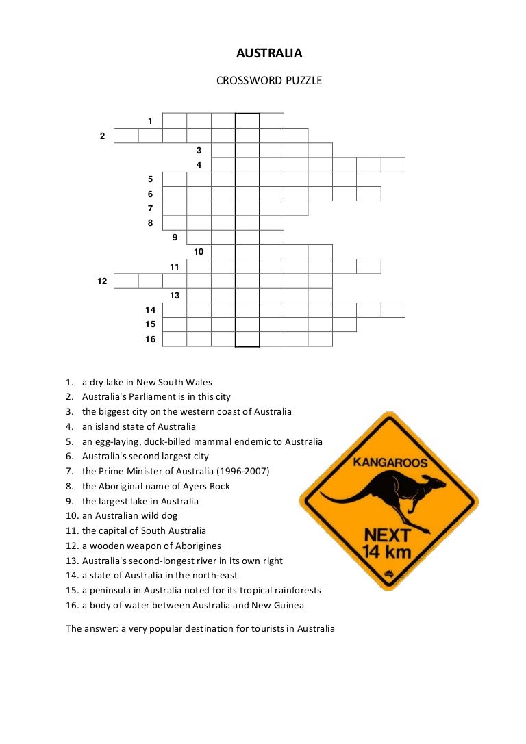 Кроссворд австралия и океания