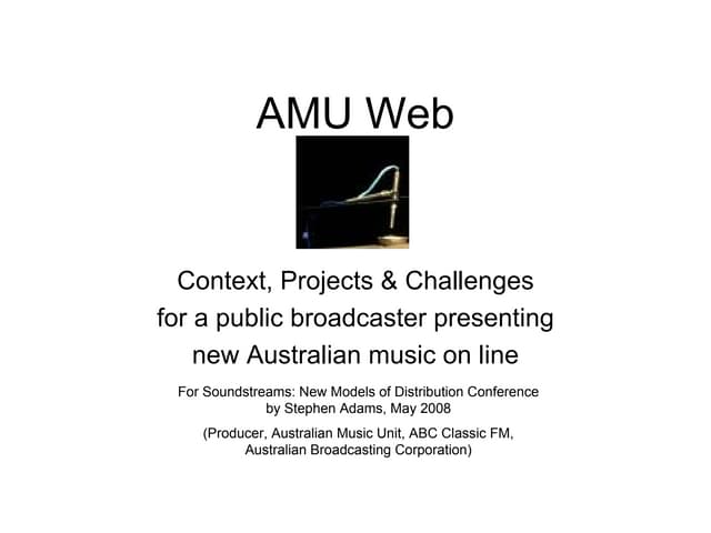 New Models of Distribution - Australian Broadcasting Corp Presentation