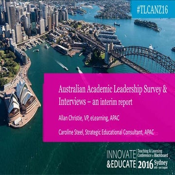 Australian Academic Leadership Survey &;Interviews – An interim report - Alla...