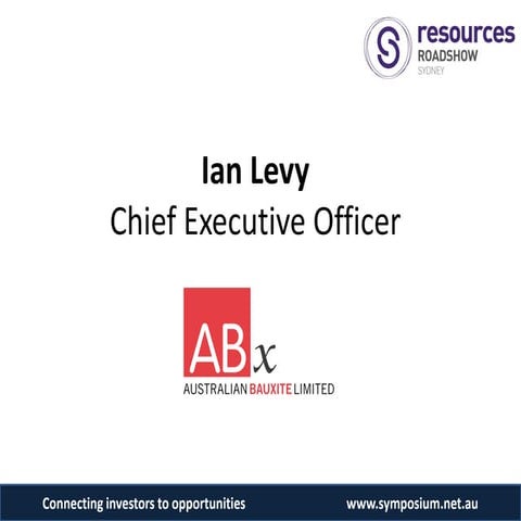Australian Bauxite, CEO, Ian Levy