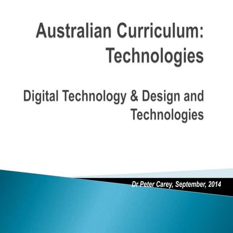 UPDATE: "Australian Curriculum, Technologies - September 2014