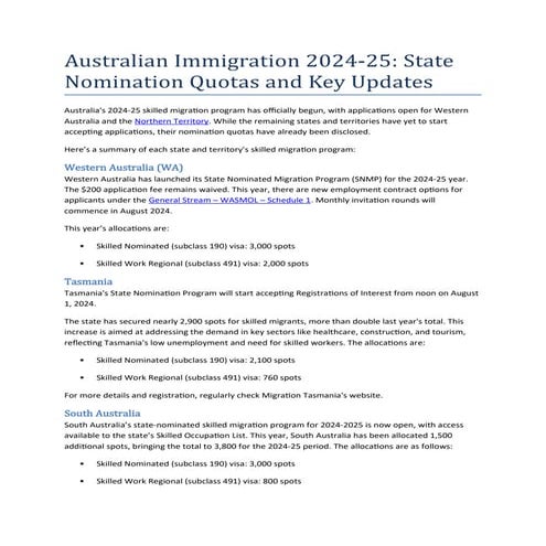 Australian Immigration 2024-25 State Nomination Quotas and Key Updates.docx