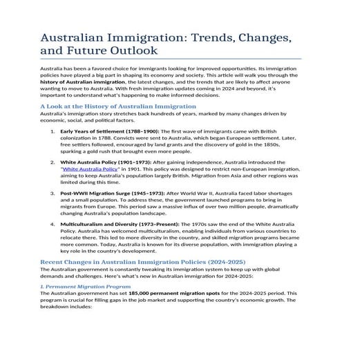 Australian Immigration Trends, Changes, and Future Outlook.docx