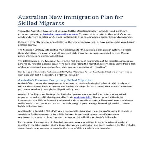 Australian New Immigration Plan for Skilled Migrants.docx