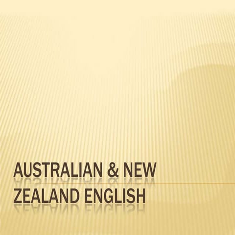 Australian & new zealand english