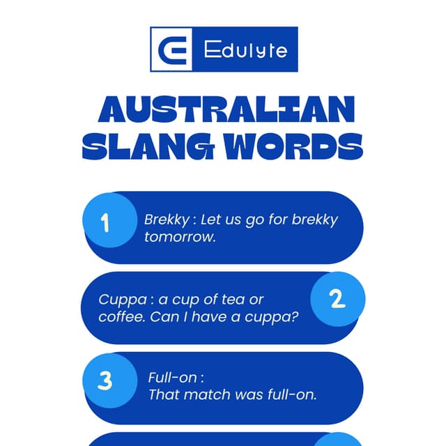 Discover More than 100 Common Slangs in Australia! PDF