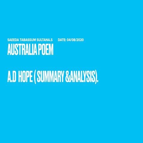 Australia poem | PDF