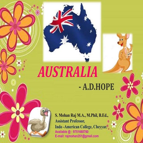 Australia poem by A D Hope