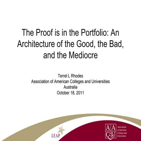 The proof is in the portfolio: An architecture of the good, the bad and the m...